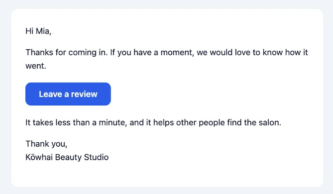 How was your visit to Kōwhai Beauty Studio?