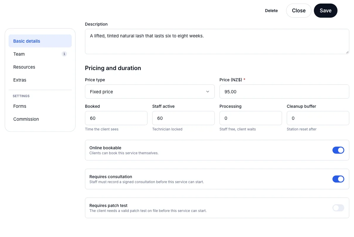 Services that require a signed consultation form first — Requires consultation — on — Computer