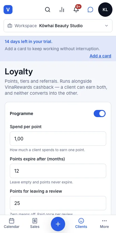 Loyalty points — The programme — Phone