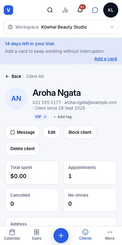 Client tags — Result — the VIP tag — Phone