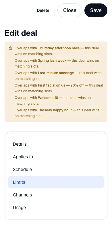 Caps per day and per client — 50 uses, 1 per client — Phone