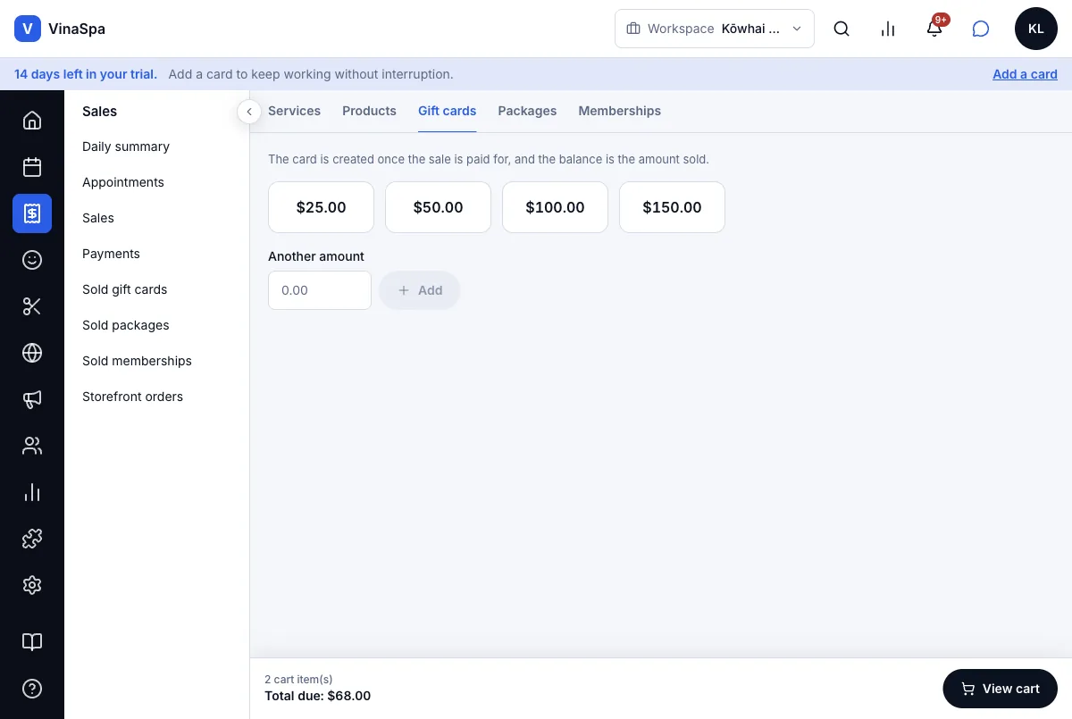 Sell and redeem gift cards — The Gift cards tab — Computer