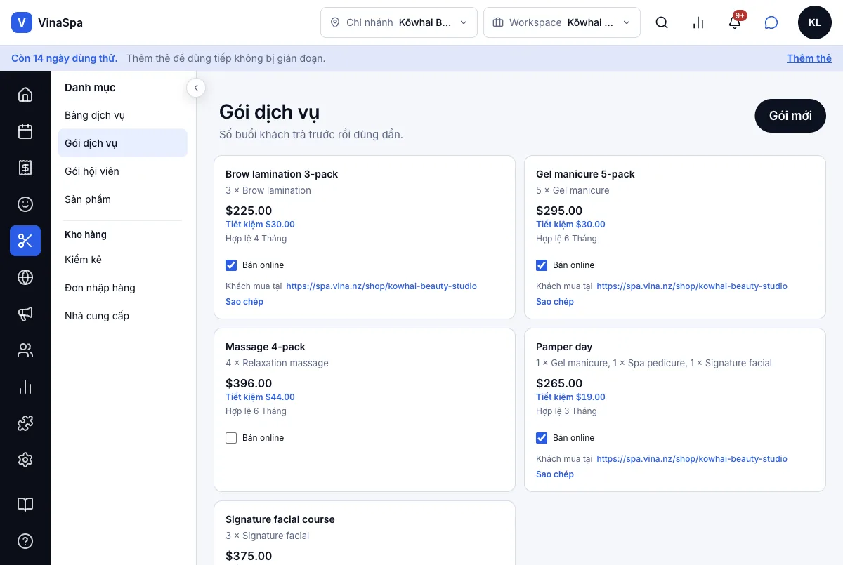 Gói dịch vụ trả trước — Kết quả — tiết kiệm $30.00, dùng trong 4 tháng — Máy tính