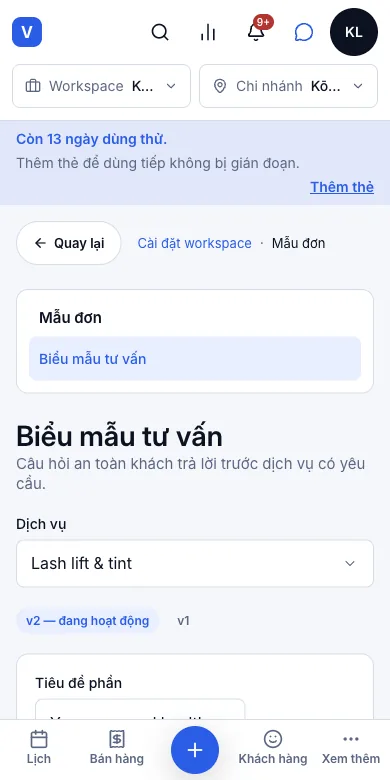 Tự dựng biểu mẫu, nhiều loại câu hỏi — Kết quả — v2 đang hoạt động — Điện thoại
