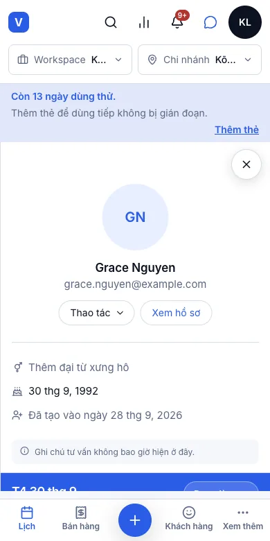 Chưa ký thì không bắt đầu được dịch vụ — Sau khi ký — Đang làm — Điện thoại