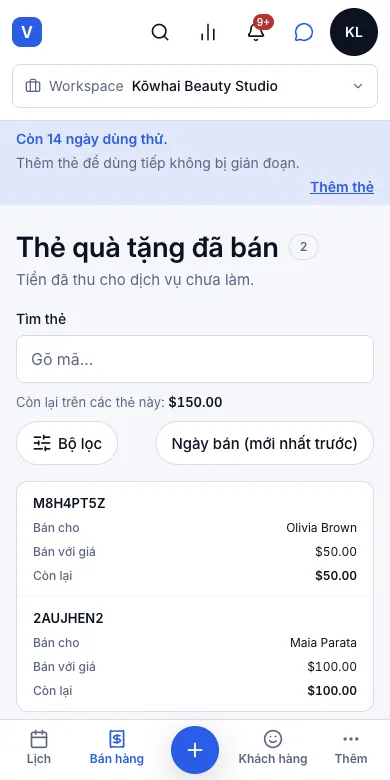 Bán và dùng thẻ quà tặng — Kết quả — thẻ M8H4PT5Z, còn $50.00 — Điện thoại