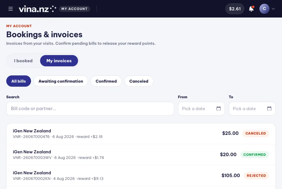 Confirm your bill — PC