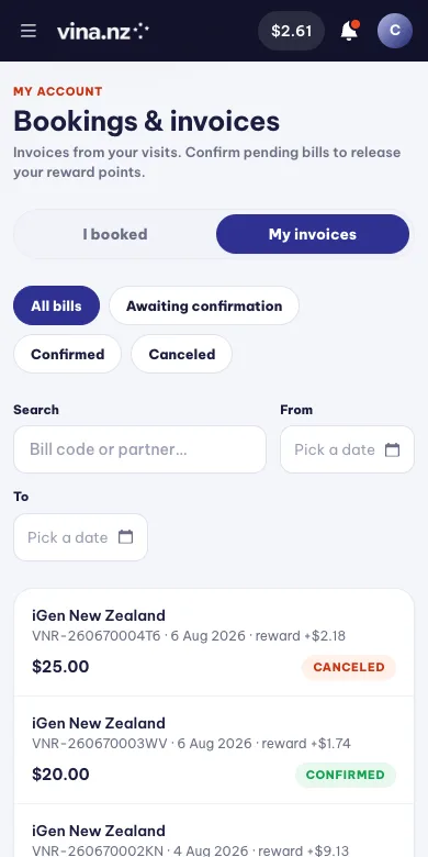 Confirm your bill — Mobile