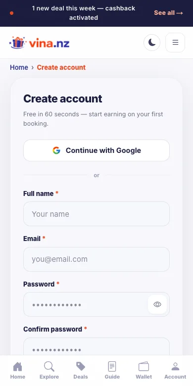 Register your business — Mobile